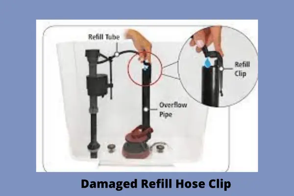 damaged refill hose clip